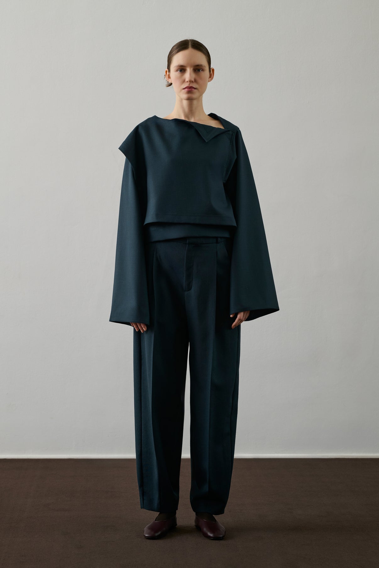 Blouse Eva - Pétrole - Laine - Femme vue 2