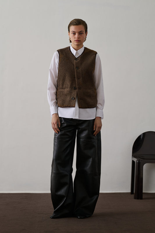 Gilet sans manches Fusil - Marron - Femme